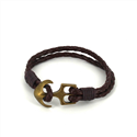 Bracciale intrecciato in pelle con ancora