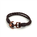 Bracciale intrecciato in pelle con ancora