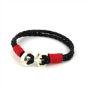 Bracciale intrecciato in pelle con ancora