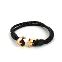 Bracciale intrecciato in pelle con ancora
